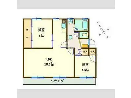 AZGARDEN千本浜公園1号棟(2LDK/3階)の間取り写真