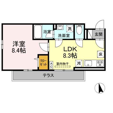 マエストロ(1LDK/1階)の間取り写真
