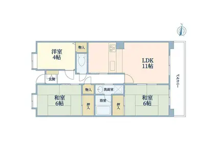 けやき通南四番館(3LDK/12階)の間取り写真