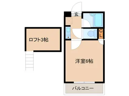サンセルコ帯山(1K/2階)の間取り写真