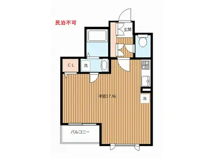 敷礼ゼロゼロ 高級 プロスペクト初台 R(ワンルーム/1階)の間取り写真