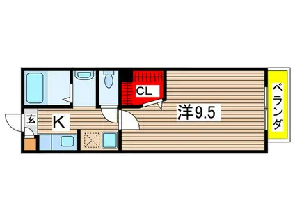 EITEN APART II(1K/1階)の間取り写真