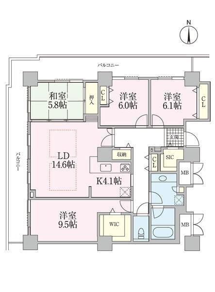 ロイヤルパークスタワー南千住(4LDK/20階)の間取り写真