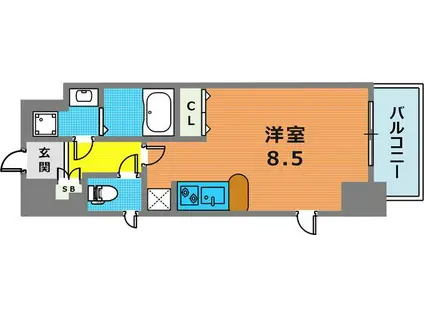 スワンズ新神戸ウィータ(ワンルーム/4階)の間取り写真
