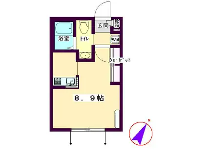 STUDIO-L(ワンルーム/1階)の間取り写真