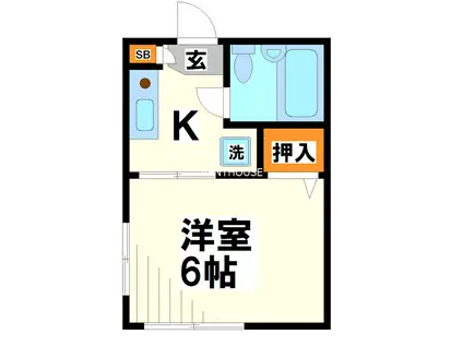 パル調布(1K/2階)の間取り写真