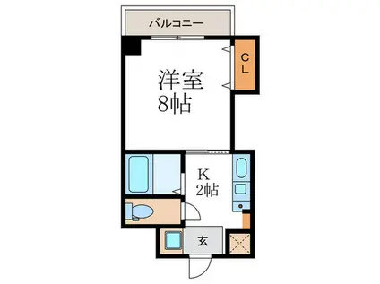 京OHBU(1K/2階)の間取り写真