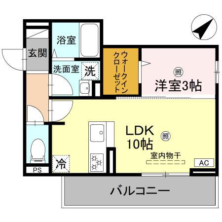 THE EARTH.01(1LDK/2階)の間取り写真