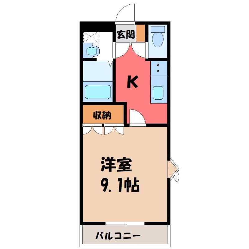 クレバー(1K/1階)の間取り写真