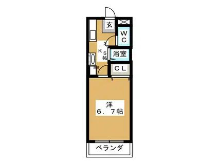 コーポ薫風(1K/1階)の間取り写真