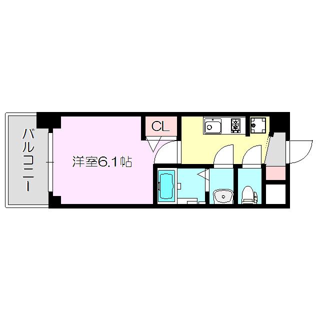 プレサンス東三国駅前グランクラス(1K/12階)の間取り写真