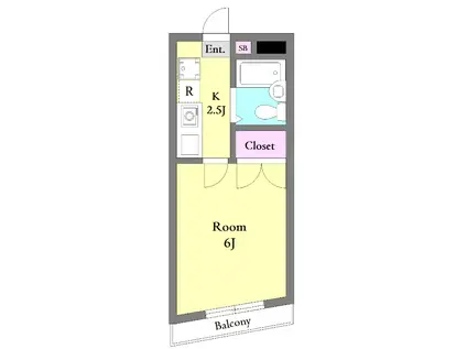 ルピナス(1K/1階)の間取り写真