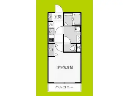 REGIES近大長瀬(1K/1階)の間取り写真