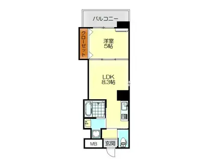 POTHOS呉本通(1LDK/3階)の間取り写真