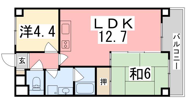 セントポーリアI(2LDK/3階)の間取り写真