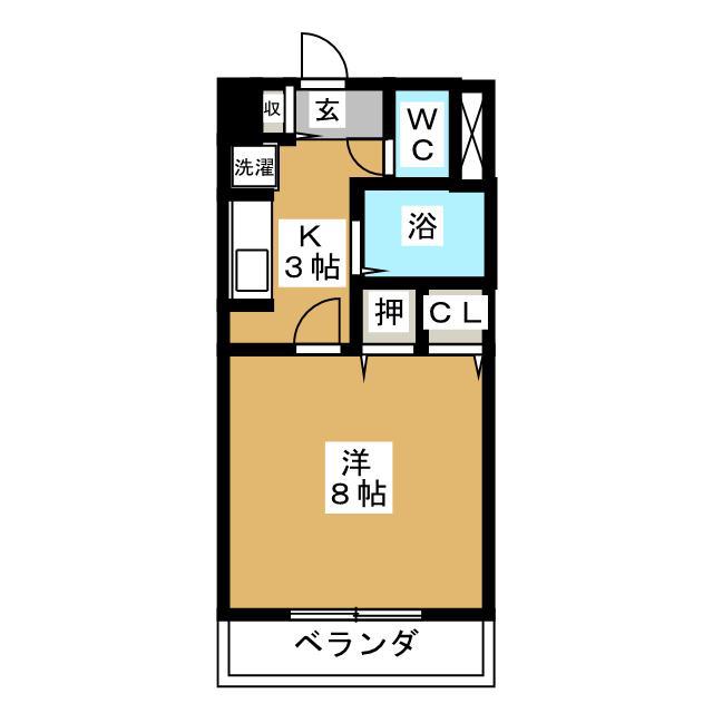 プライムハイツR・K(1K/2階)の間取り写真