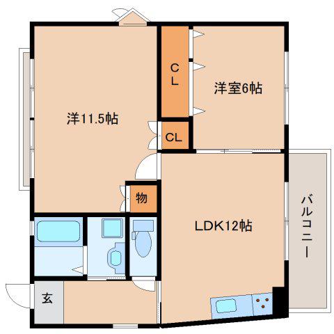 エイワコーポNO5(2LDK/2階)の間取り写真