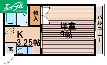 セリーヌ伊島(1K/2階)の間取り写真