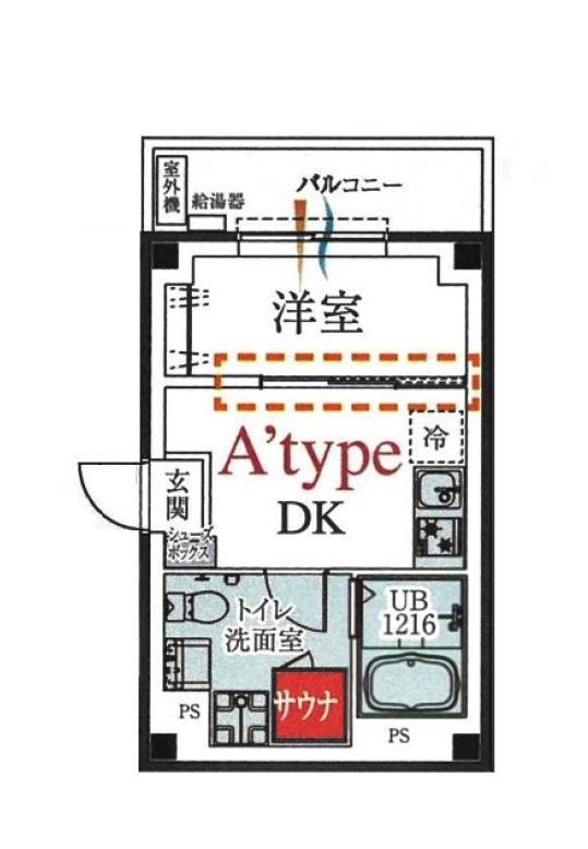 BCASA ASAKUSA IMADO(1DK/1階)の間取り写真