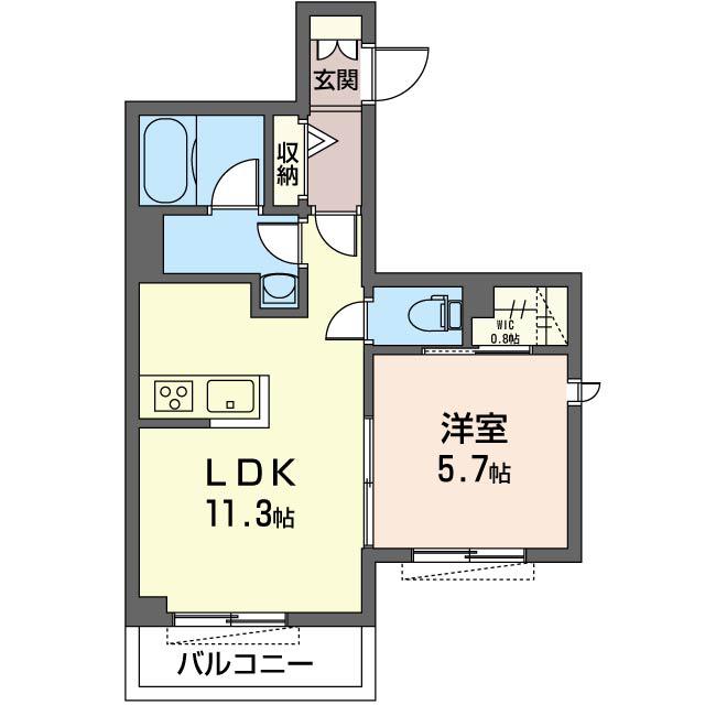 ベル ホワイト(1LDK/3階)の間取り写真