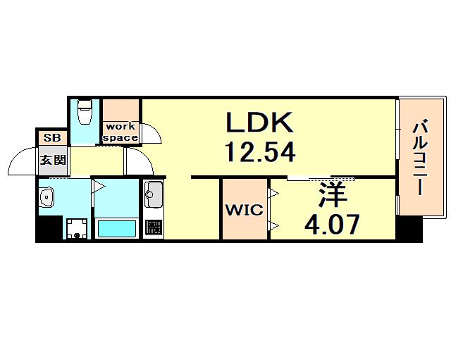 G-ラポート西宮(1LDK/6階)の間取り写真