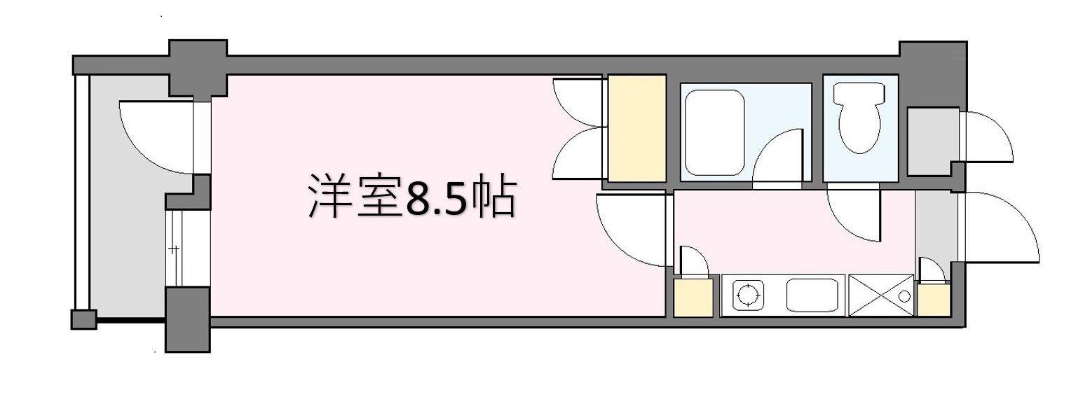 ニューガイアリルーム博多駅南(1K/3階)の間取り写真