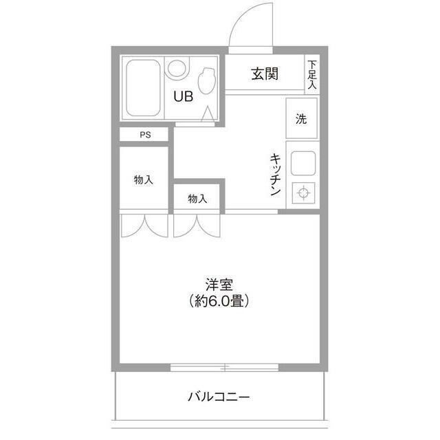 エルプレイス草加(ワンルーム/2階)の間取り写真