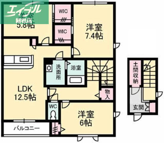 ベイパートレイル(3LDK/2階)の間取り写真