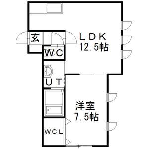 アルコ・イリスII(1LDK/2階)の間取り写真
