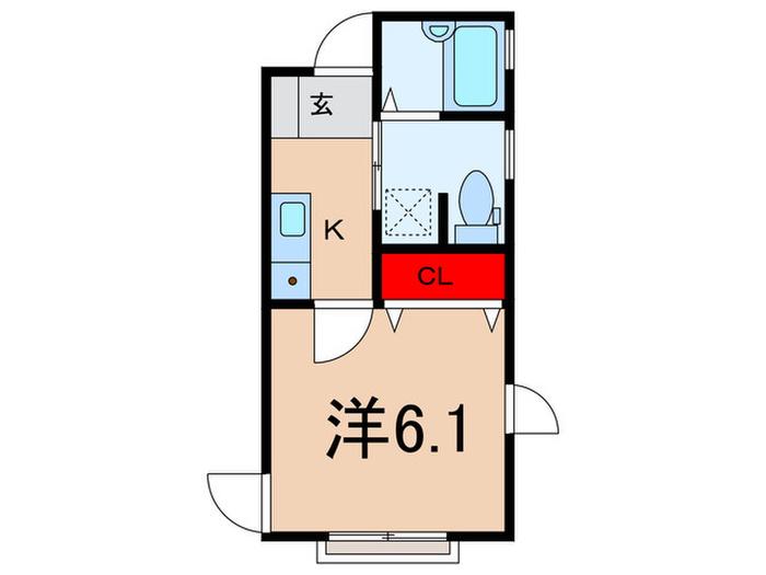 エムステージ西大泉(1K/1階)の間取り写真