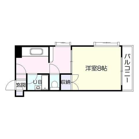 エクステンド武町(1DK/6階)の間取り写真