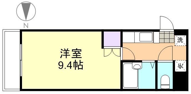 倉敷ライフ・キャンパスB棟(1K/4階)の間取り写真