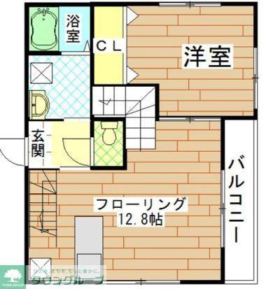 ビオス田島II(1LDK/2階)の間取り写真