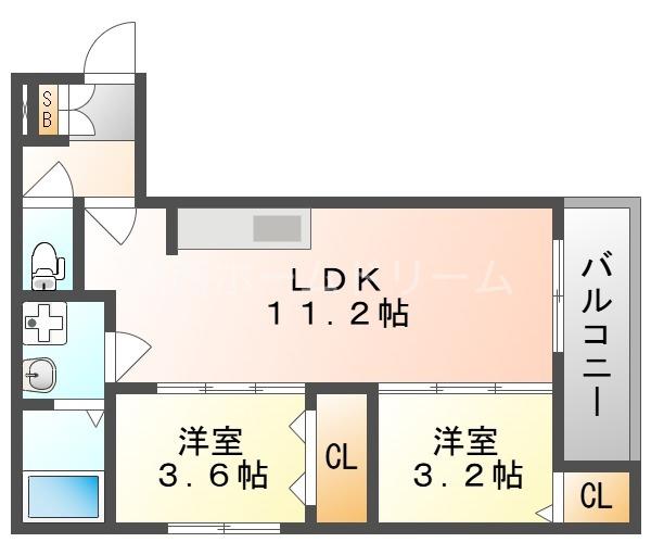 アバンティオ パーチェ(2LDK/1階)の間取り写真