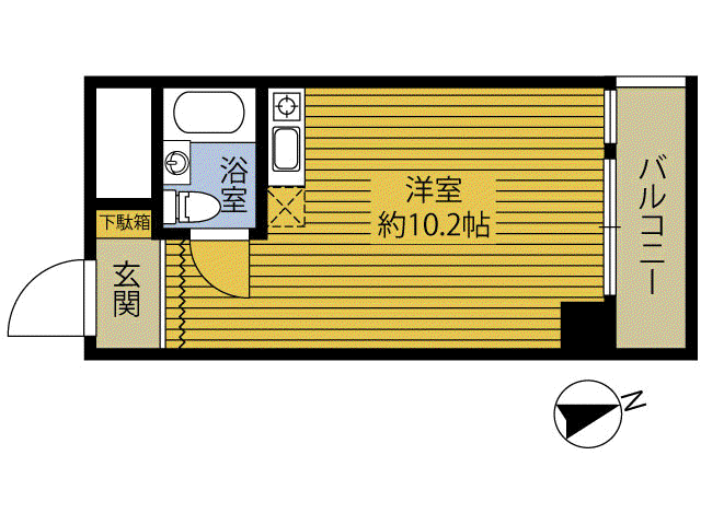 第3皐月マンション(ワンルーム/11階)の間取り写真