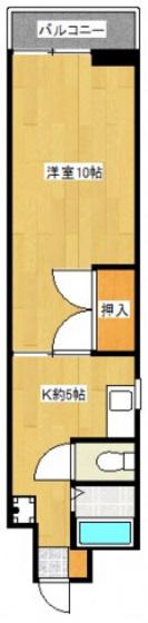 第1今田ビル(1K/5階)の間取り写真