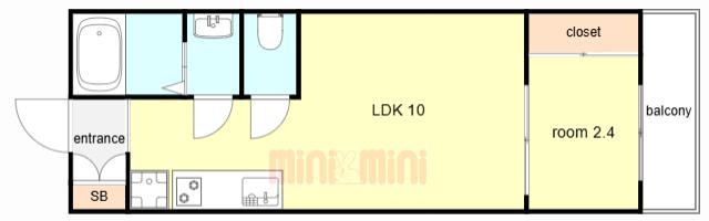 EASE.T4(1LDK/2階)の間取り写真