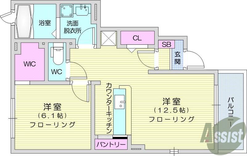 ガーデンコート エアリー(1LDK/1階)の間取り写真