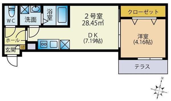 AJ柏イーストIII(1DK/1階)の間取り写真