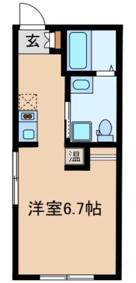 ブライトール(ワンルーム/1階)の間取り写真
