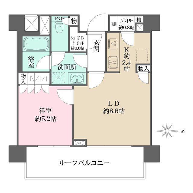 パークリュクス初台(1LDK/6階)の間取り写真