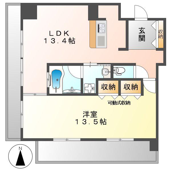 アーデン泉プレミア(1LDK/6階)の間取り写真