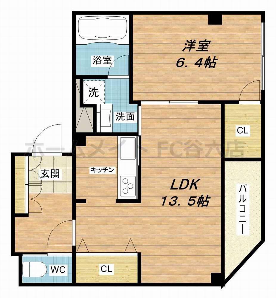 グレース梅田東(1LDK/4階)の間取り写真