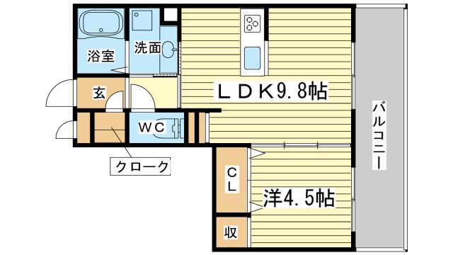 メゾンドールM(1LDK/1階)の間取り写真