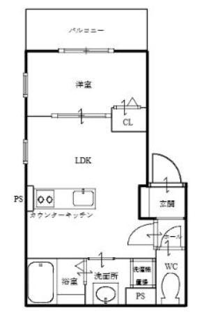 ルピナス・ルート(1LDK/1階)の間取り写真