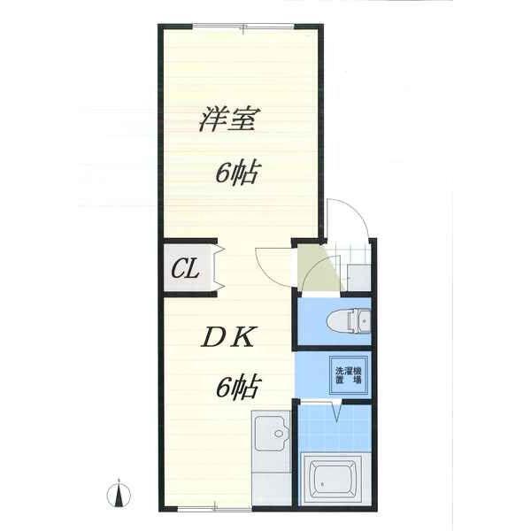 メゾンド栄町(1DK/1階)の間取り写真