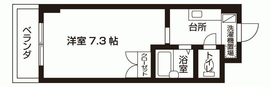 アヴニール七番館(1K/4階)の間取り写真