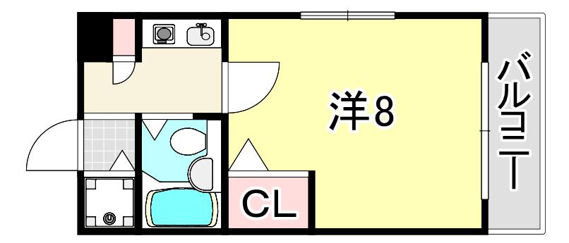 サンプラザ三宮(1K/11階)の間取り写真