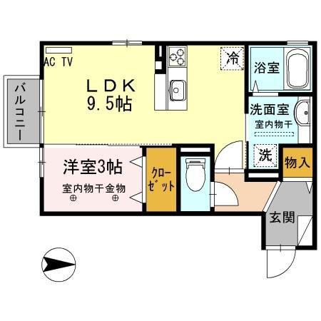 ハイム・リファインド-3(1LDK/2階)の間取り写真
