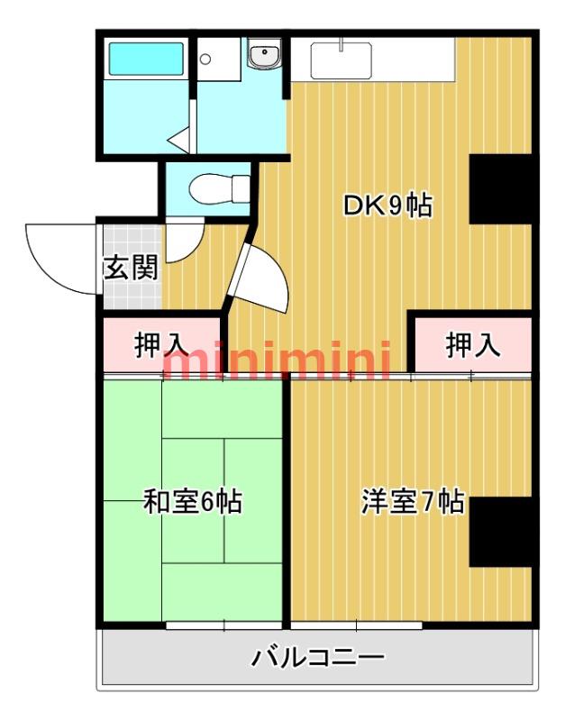 STマンションIII(2DK/2階)の間取り写真